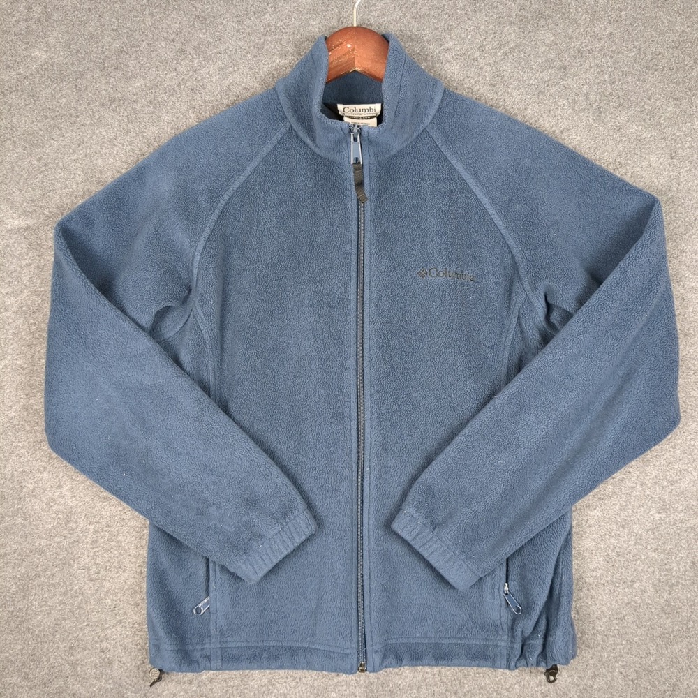 Columbia Womens Small Blue Full Zip Fleece‎ Jacket Mock Neck Outdoors Activewear - Picture 2 of 12